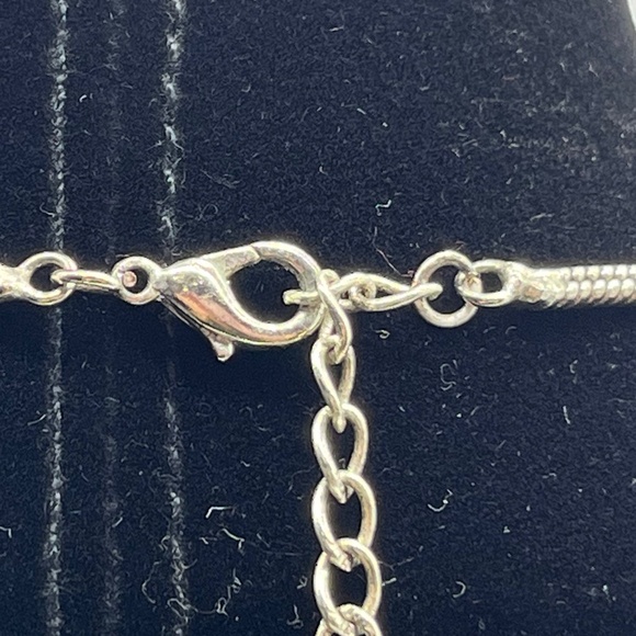 Vintage Deep Blue-Green Agate Pendant Necklace - Picture 6 of 6